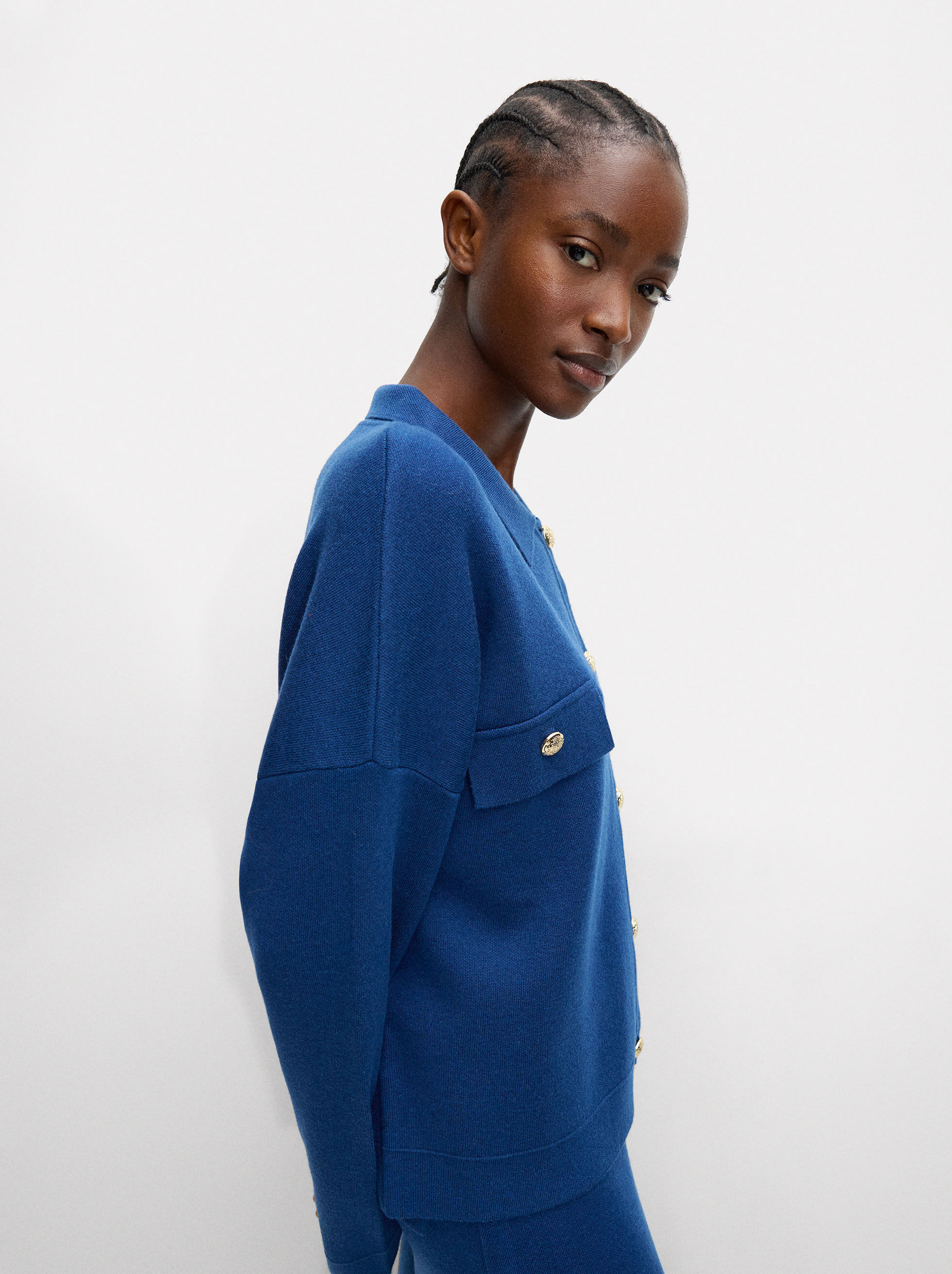 Wool button sweater hot sale