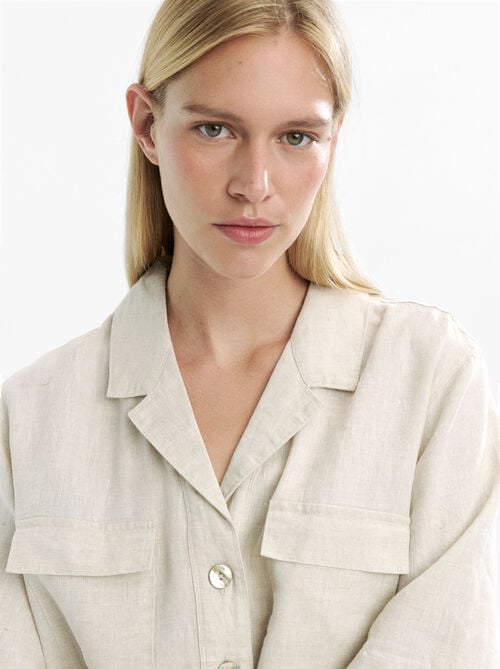 Long shirtdress 100% linen