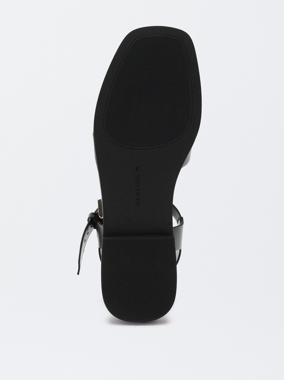 Strappy Sandals, Black, hi-res
