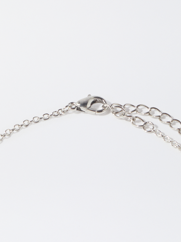 Silver-Plated Bracelet With Faux Pearls, Silver, hi-res