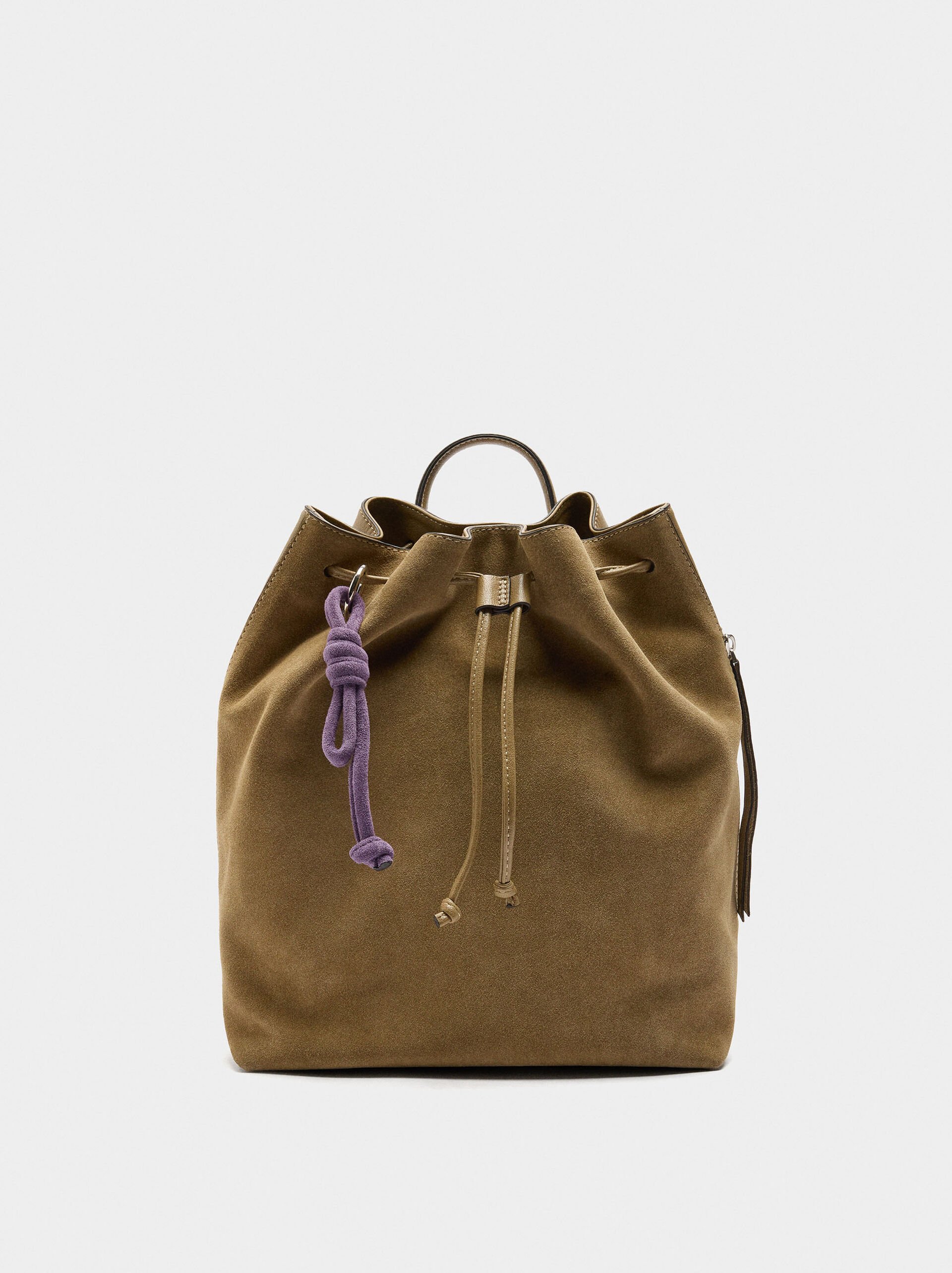 Backpack with leather details image number 0.0