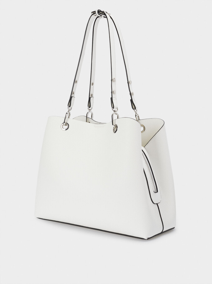 Tote Bag With Adjustable Straps, White, hi-res