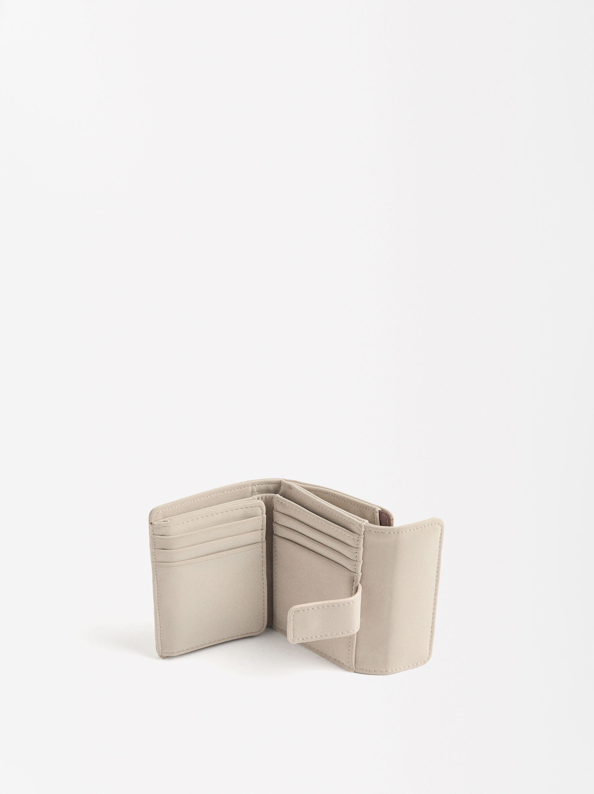 Coin purse with flap closure and texture image number 2.0