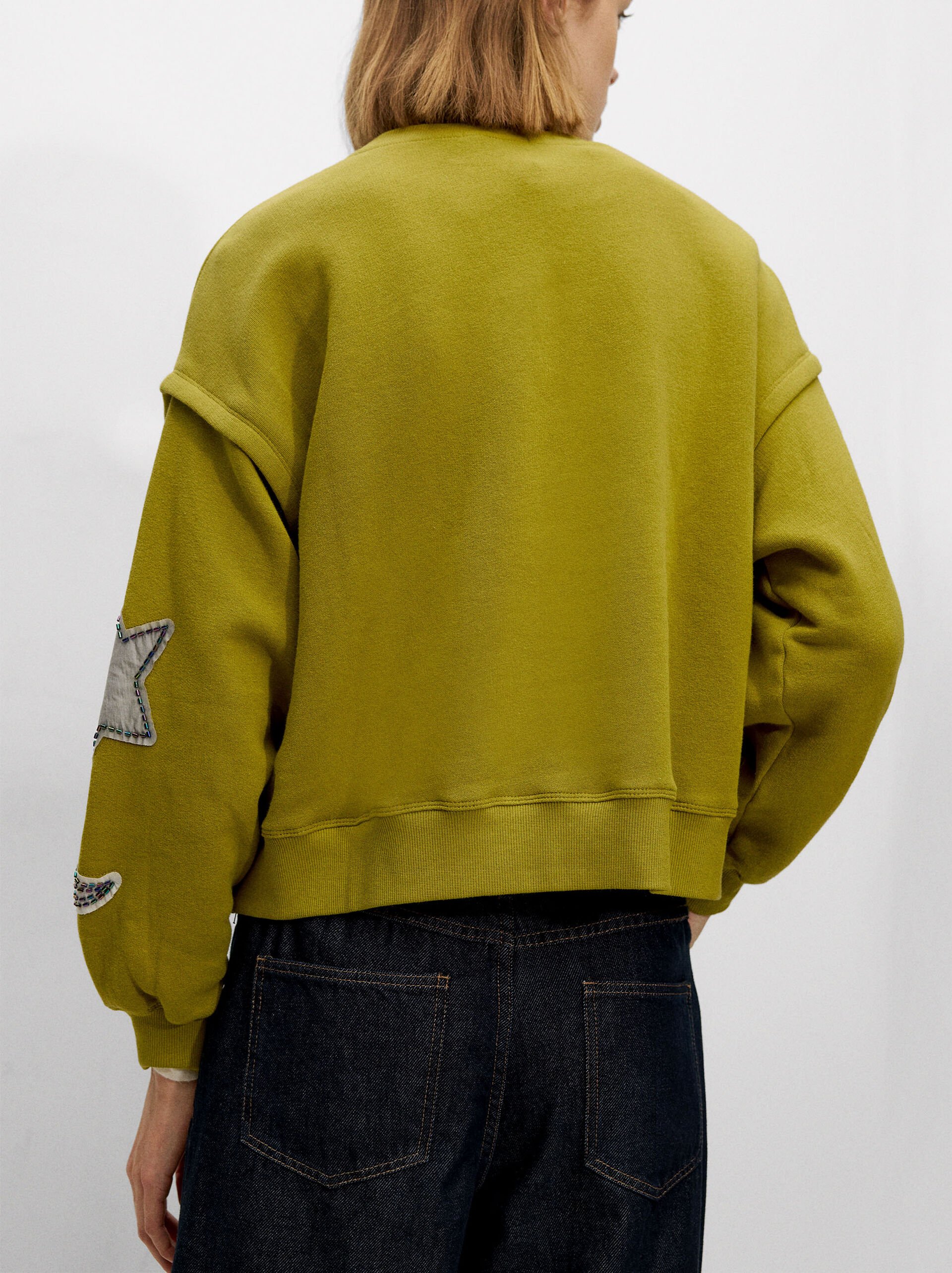 Felpa in cotone ricami e perline image number 3.0