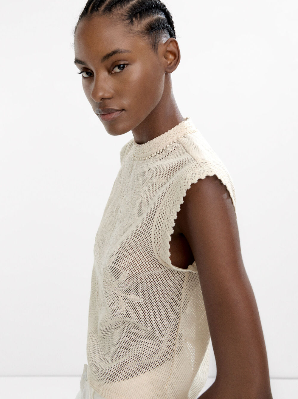 100% cotton crochet top