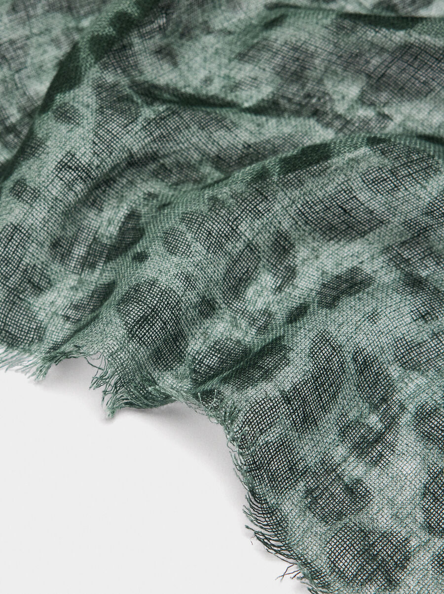 Printed scarf with linen