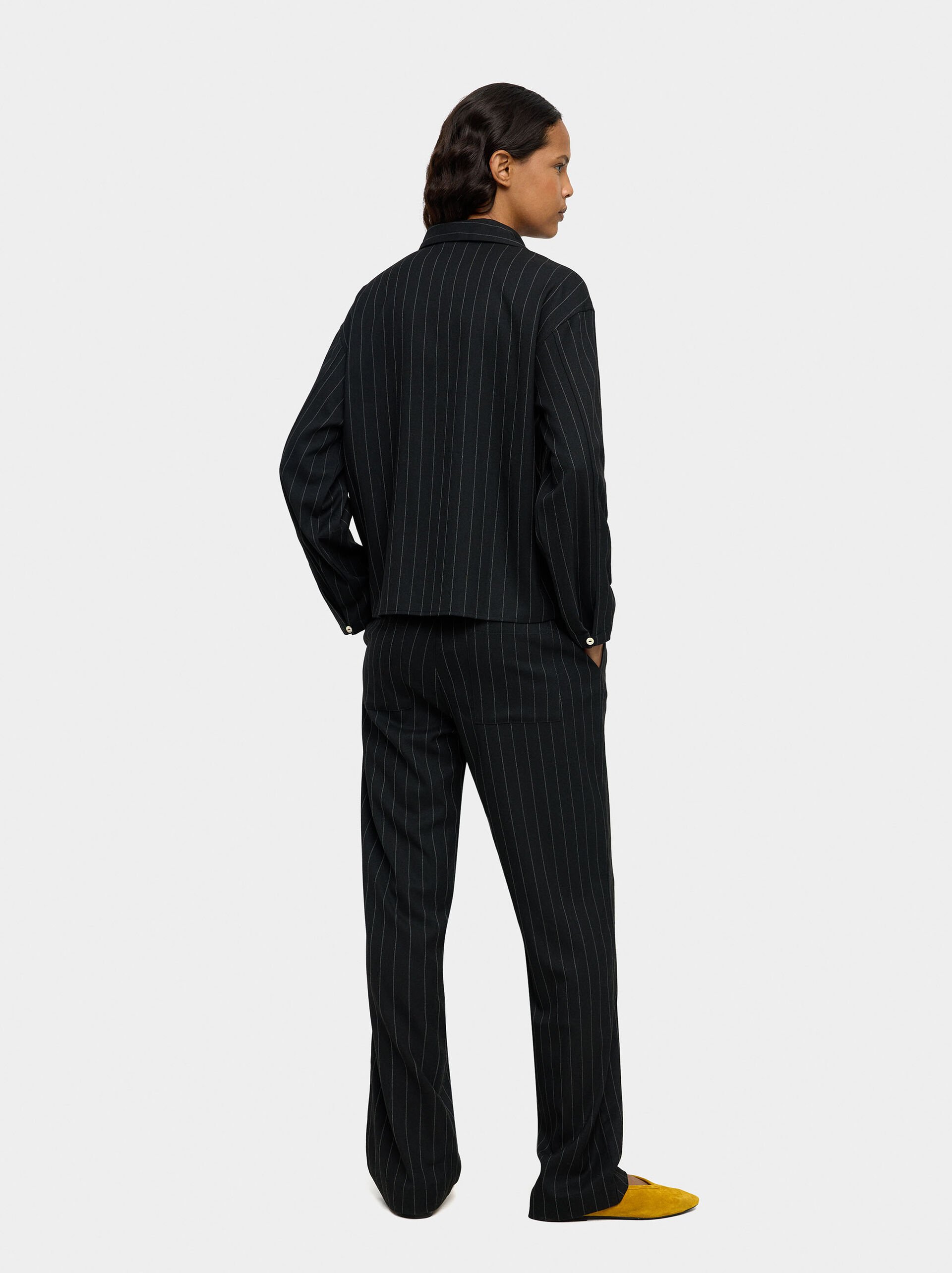 Trousers with pinstripe image number 3.0