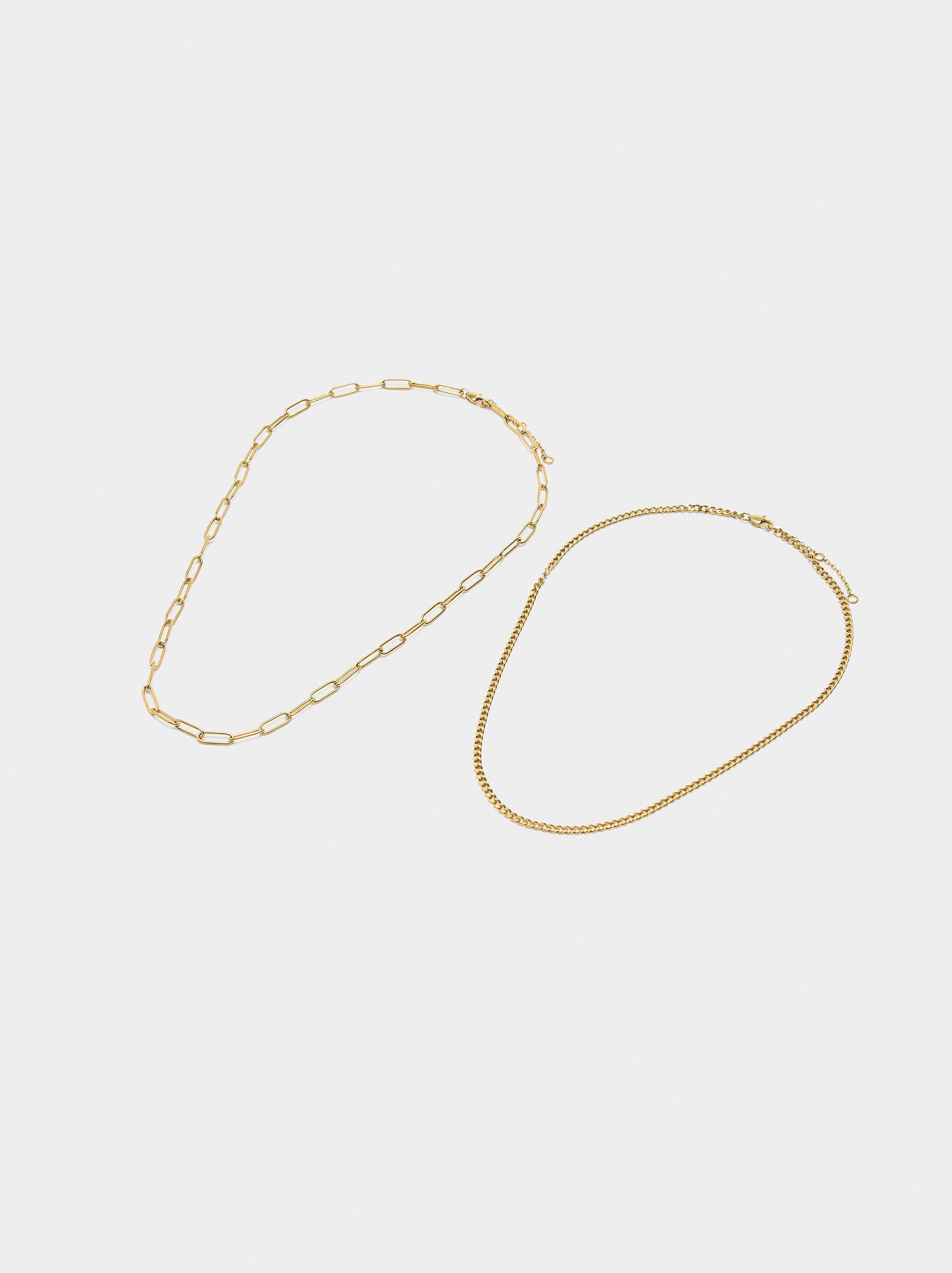 Double link necklace - stainless steel image number 2.0