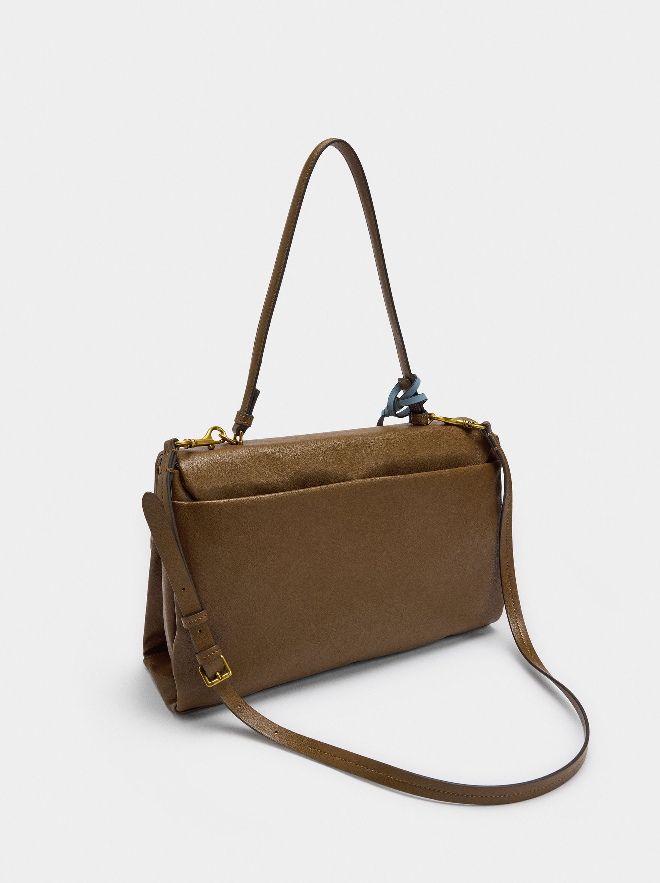 Handbag with flap and crossbody strap image number 3.0