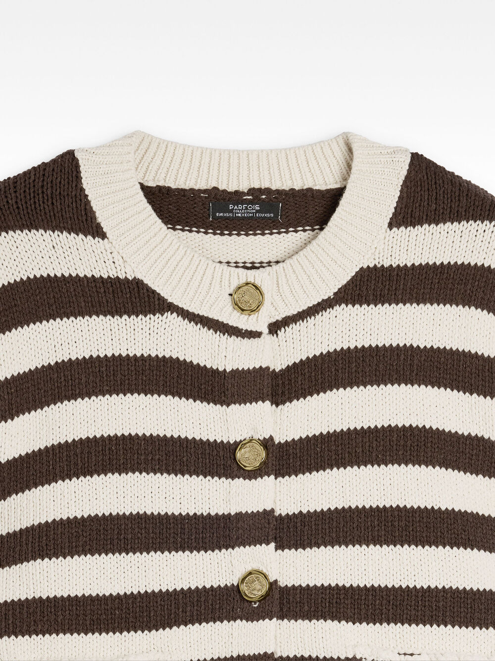 Knit vest with stripes