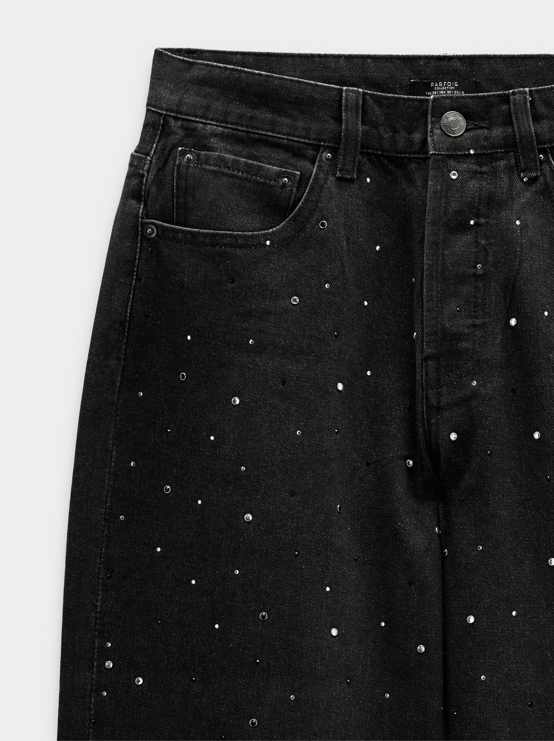 Pantalon en denim avec strass image number 5.0