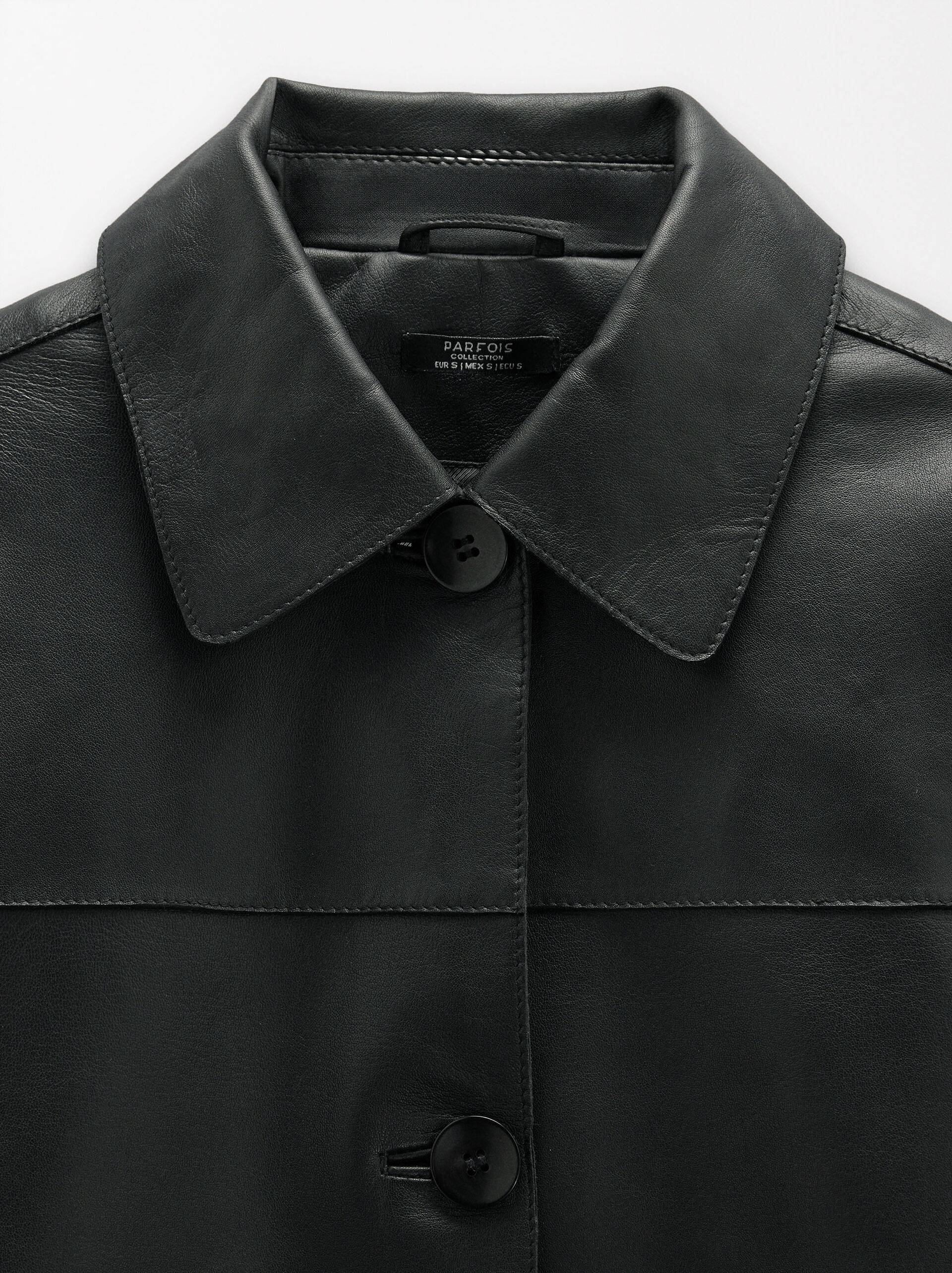 Leather jacket with topstitching image number 5.0