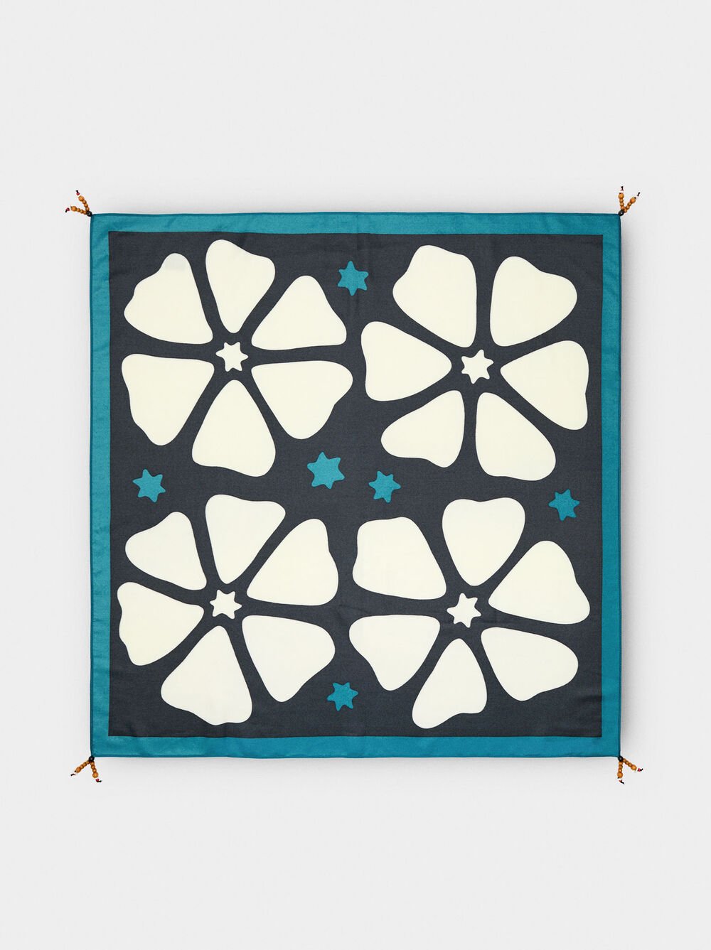 Satin square printed scarf