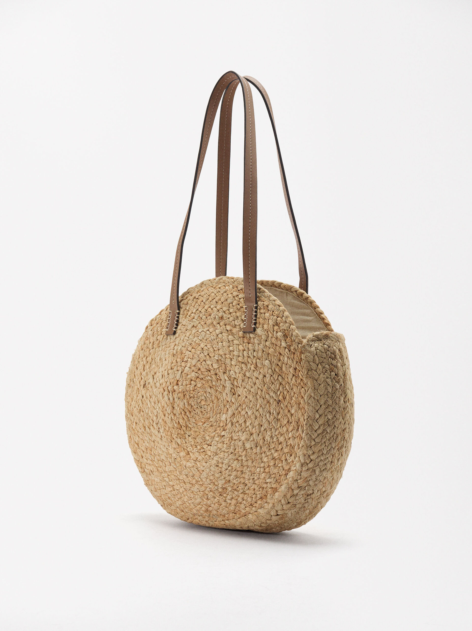 Straw-Effect Handbag With Shell image number 3.0