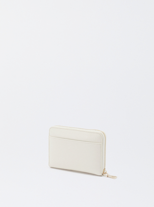 Coin Purse With Zip Fastening, White, hi-res