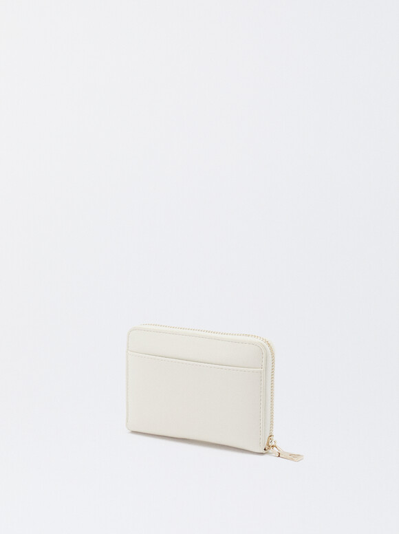Coin Purse With Zip Fastening, White, hi-res