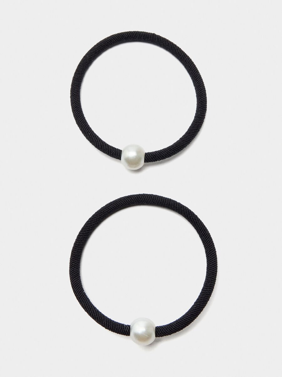 Set de elásticos de pelo con perlas