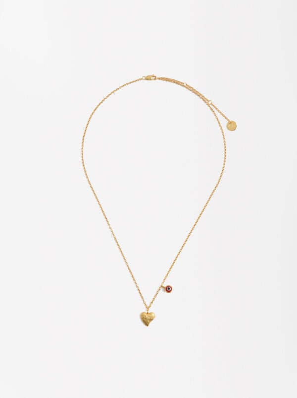 Short necklace heart - 925 sterling silver