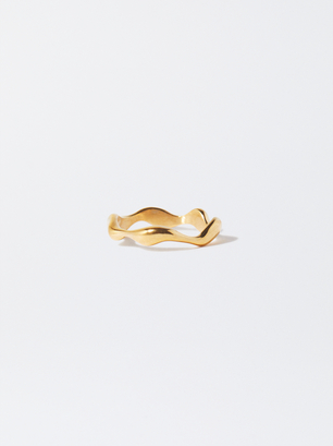 Golden Stainless Steel Ring, , hi-res