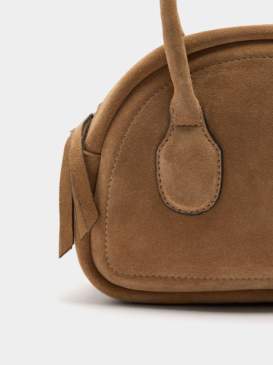 Bolso bowling de piel