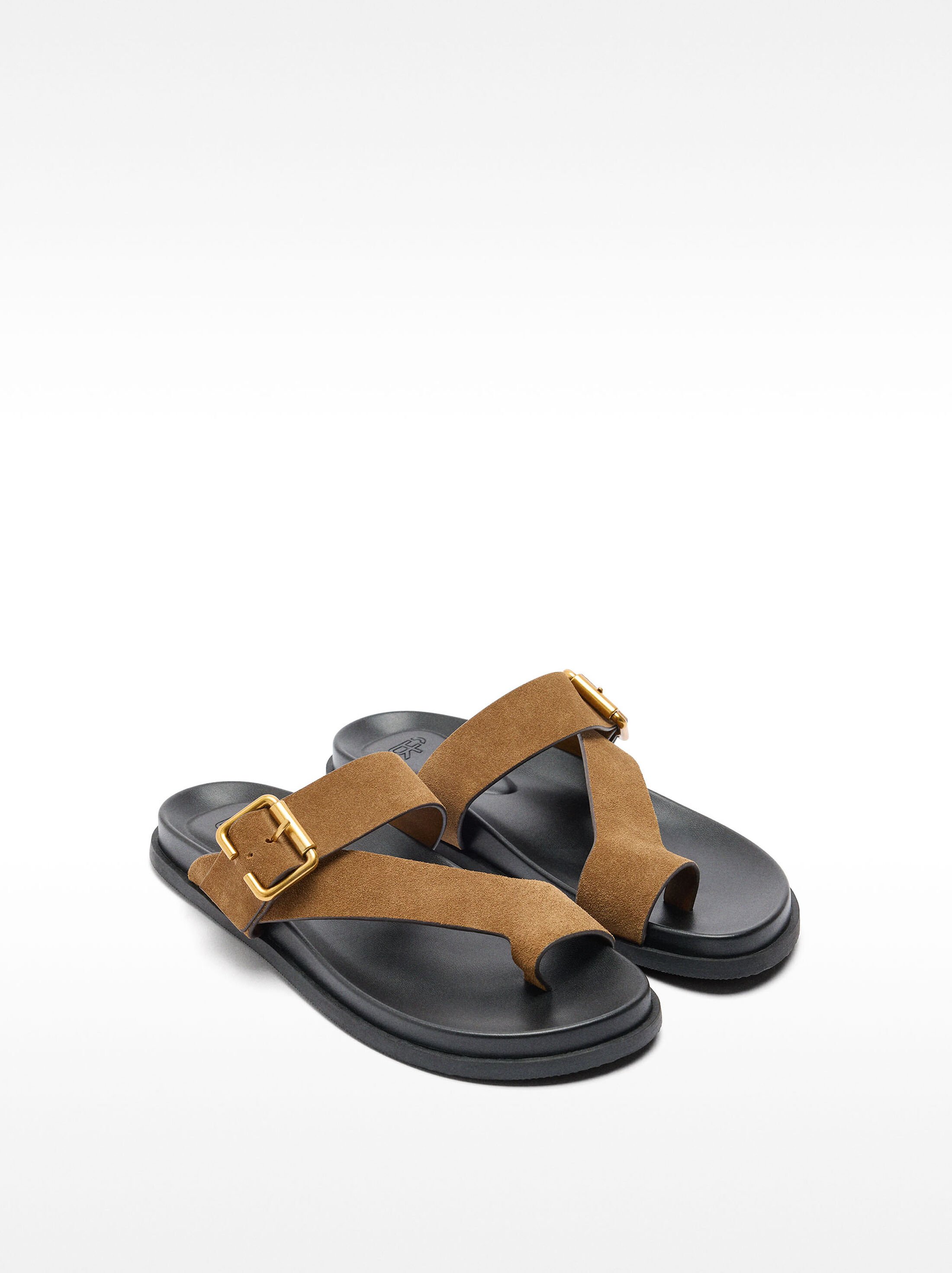 Sandalias de piel con tiras y hebilla image number 3.0