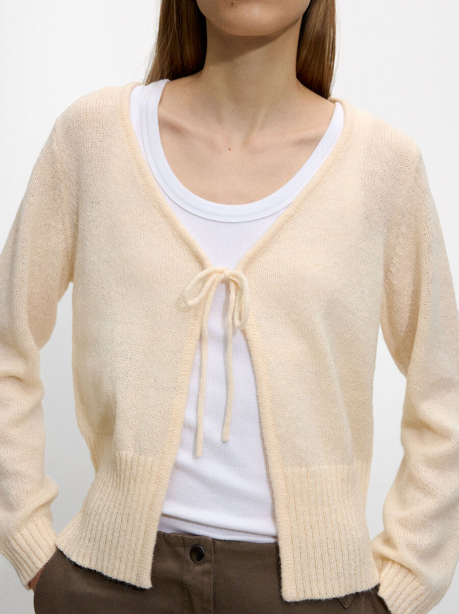 Cardigan en maille avec laine