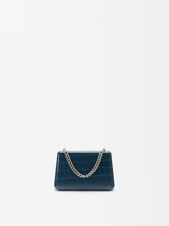 Embossed Animal Party Clutch, Navy, hi-res