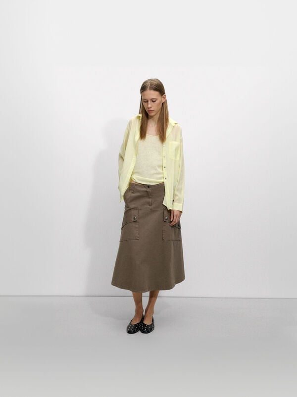 Cotton skirt with pockets