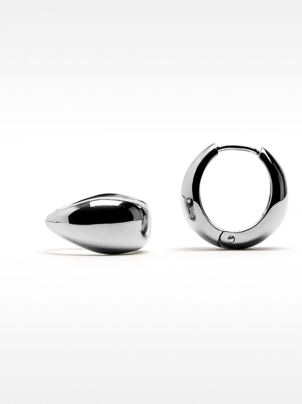 Teardrop hoop earrings – stainless steel