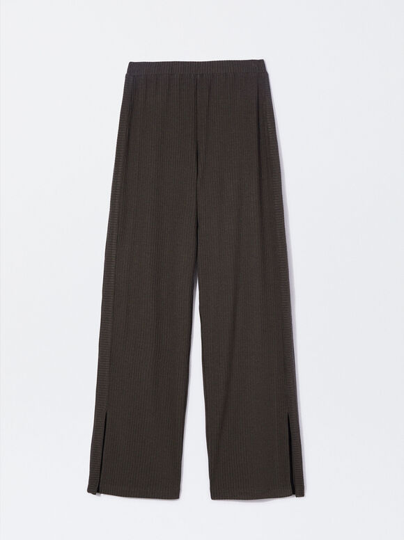 Trousers With Elastic Waistband, Green, hi-res