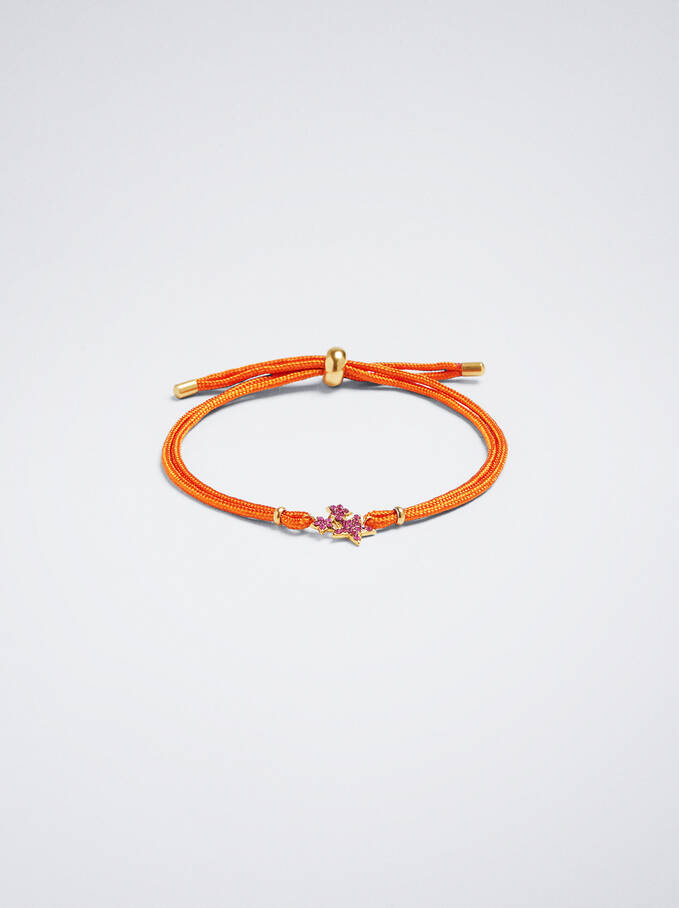 Steel Bracelet With Crystals, Orange, hi-res