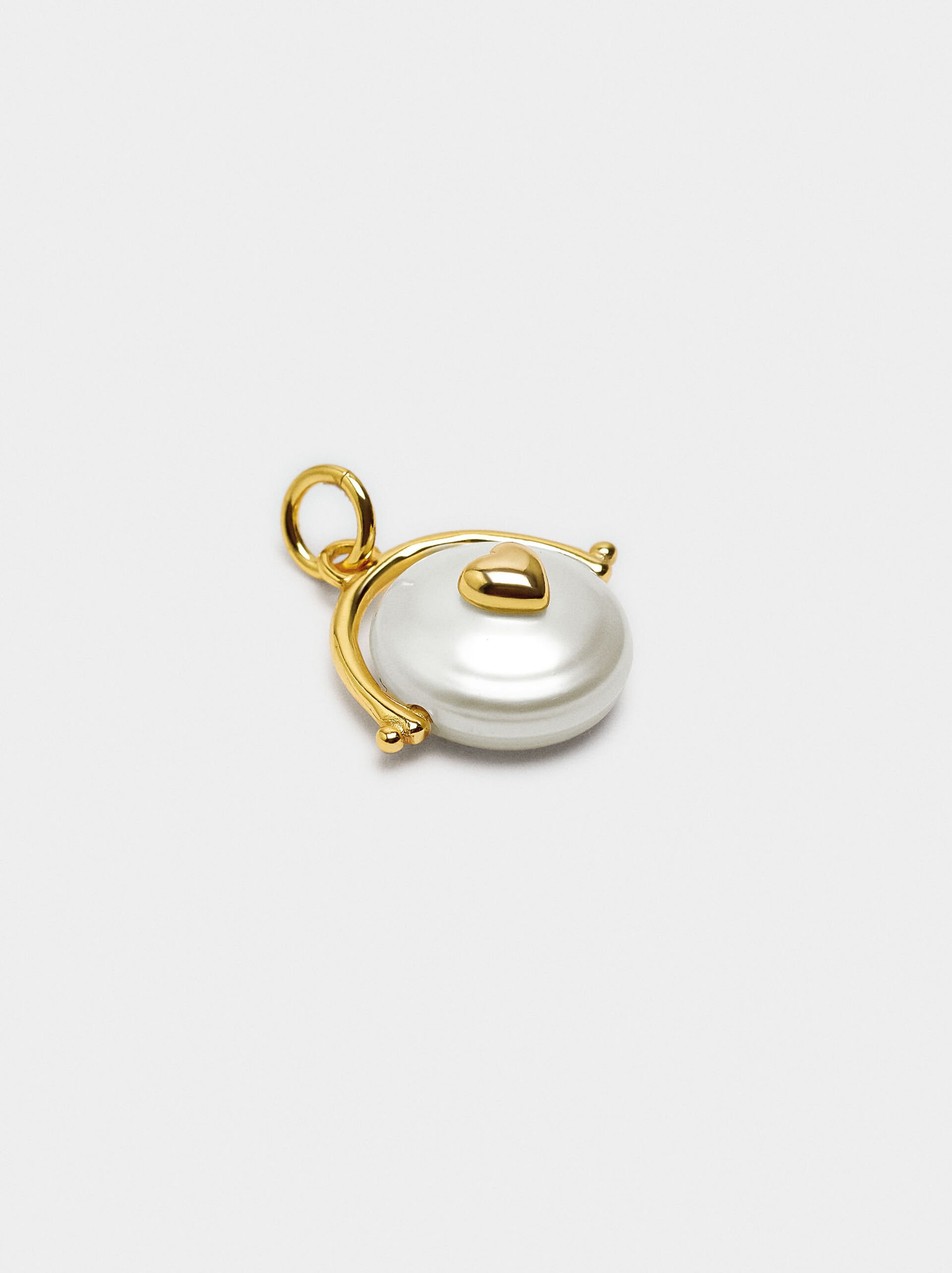 Charm with freshwater pearl - 925 sterling silver image number 1.0