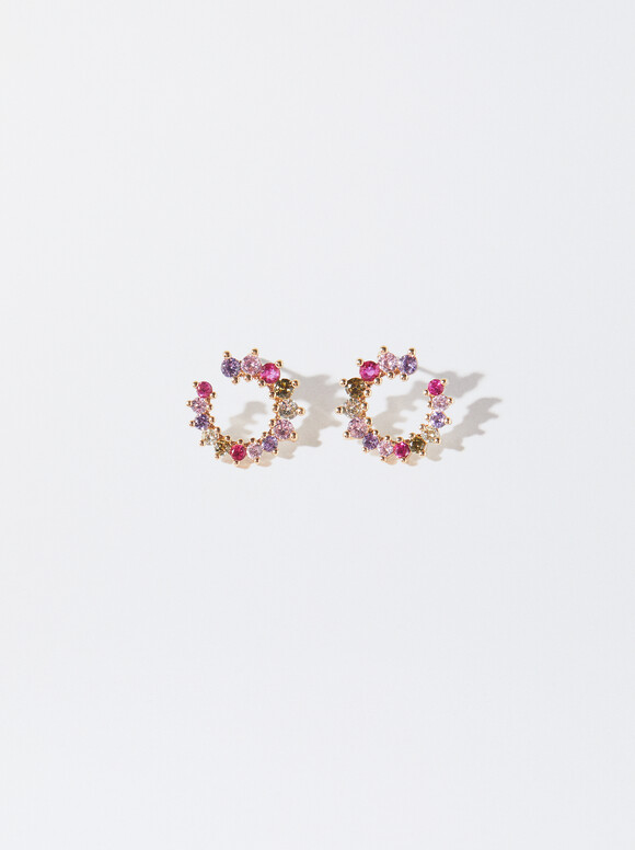Earrings With Multicolor Zirconia, , hi-res