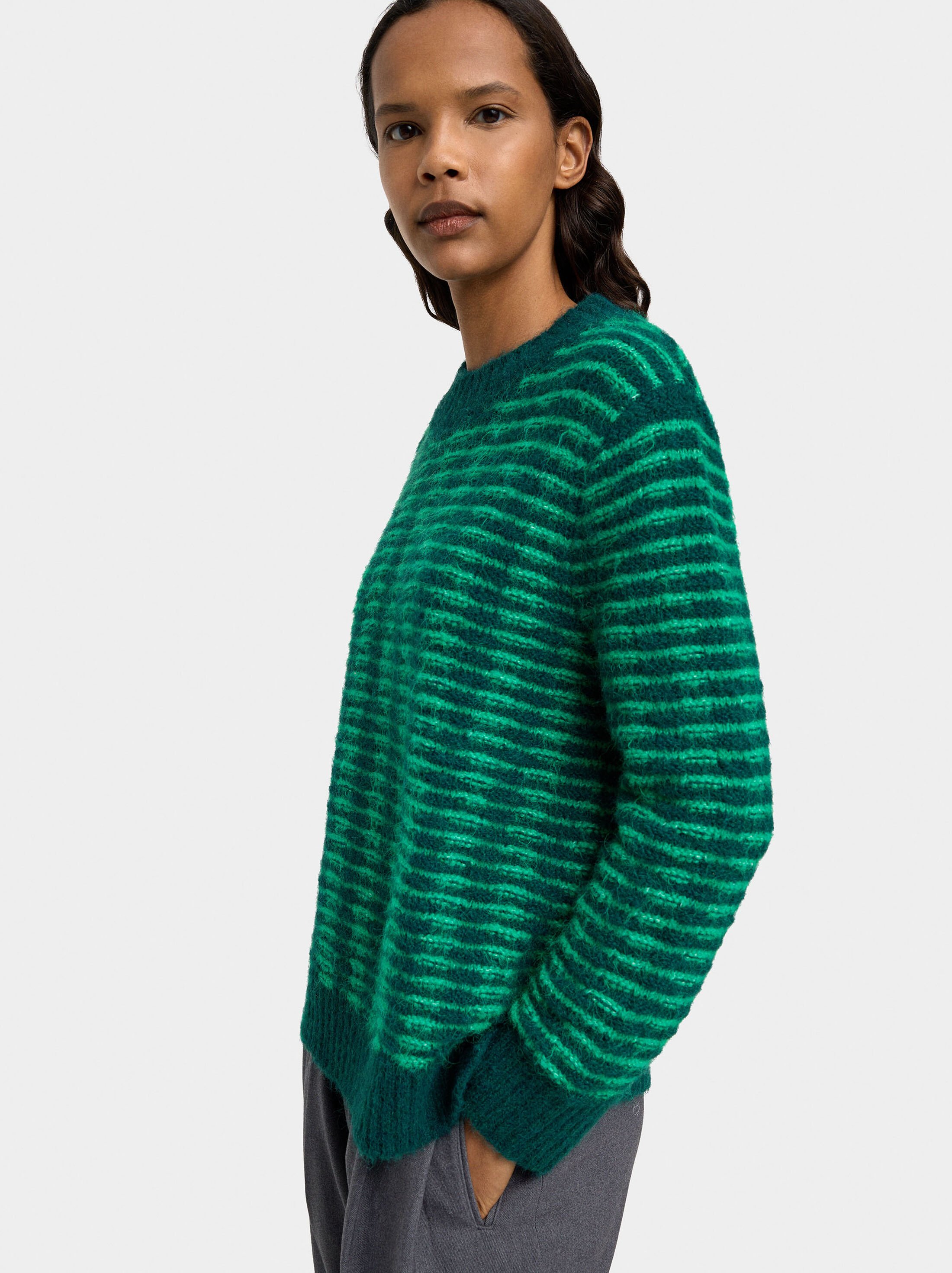 Knit sweater with stripes image number 2.0