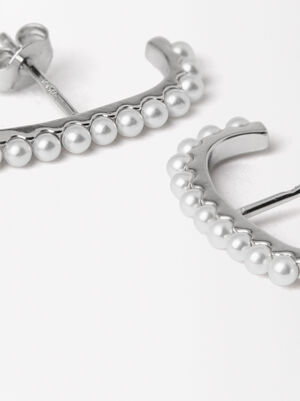 925 Silver Studs With Freshwater Pearls image number 2.0