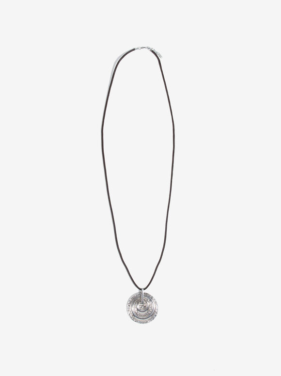 Silver Provision Necklace, Brown, hi-res