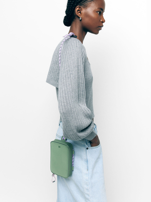 Phone Case With Shoulder Strap, Khaki, hi-res