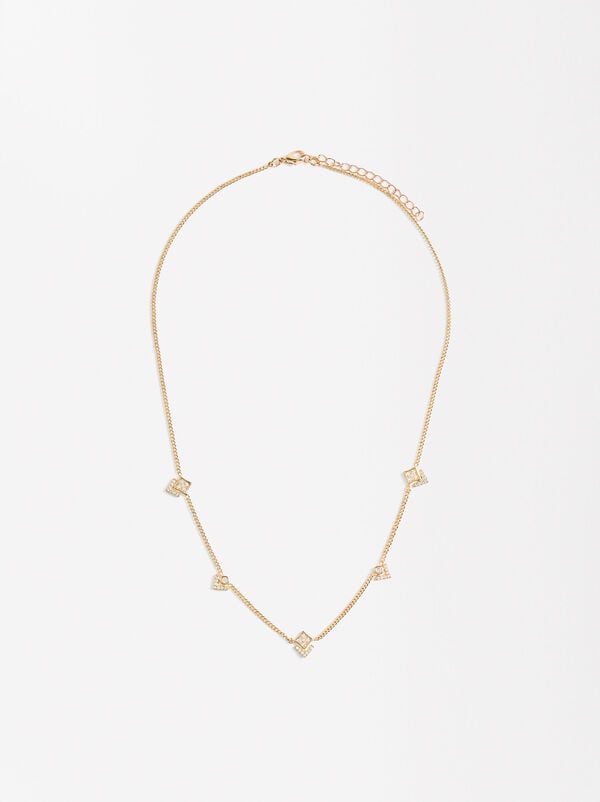 Short necklace with zircons