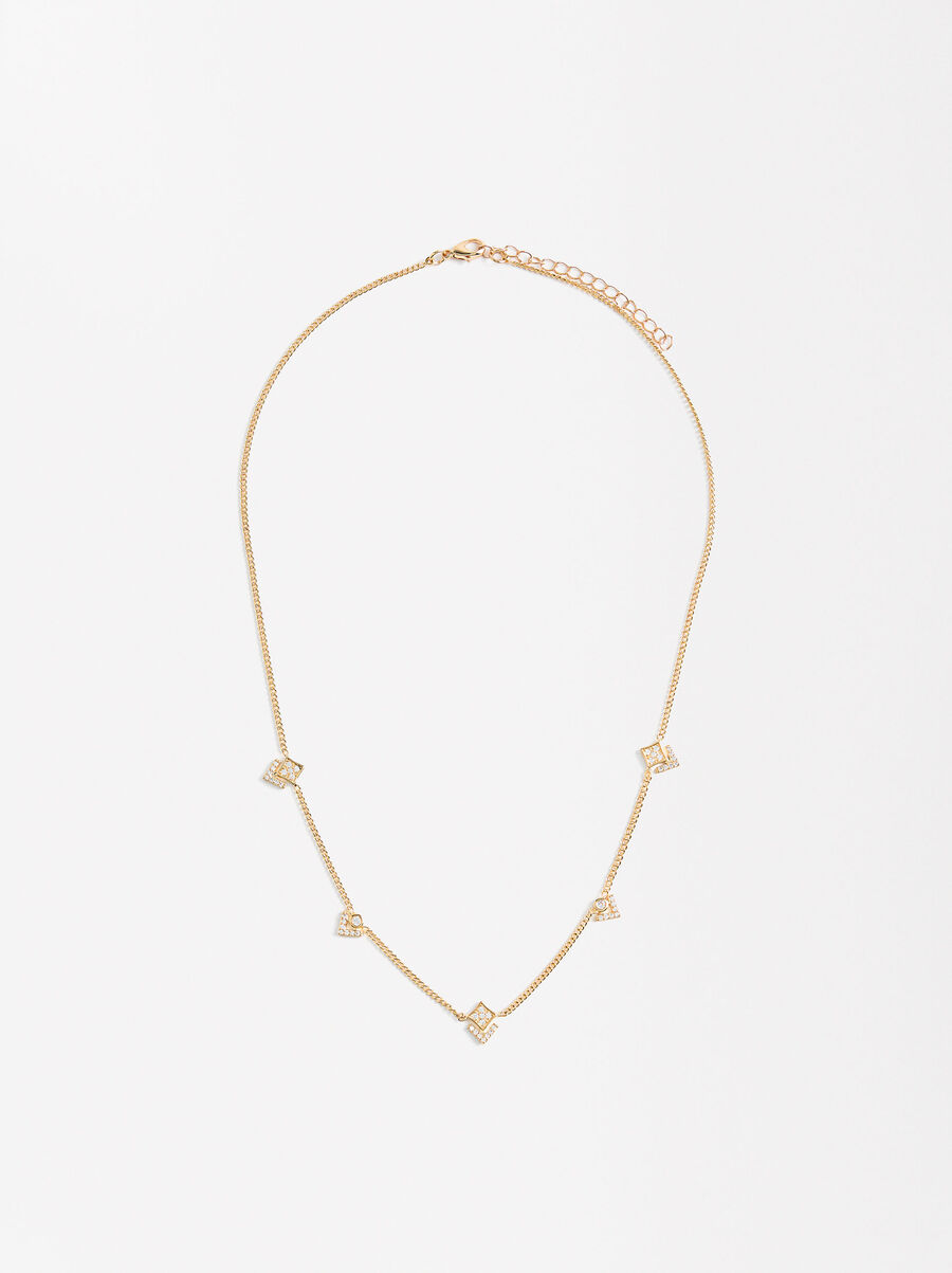 Short necklace with zircons