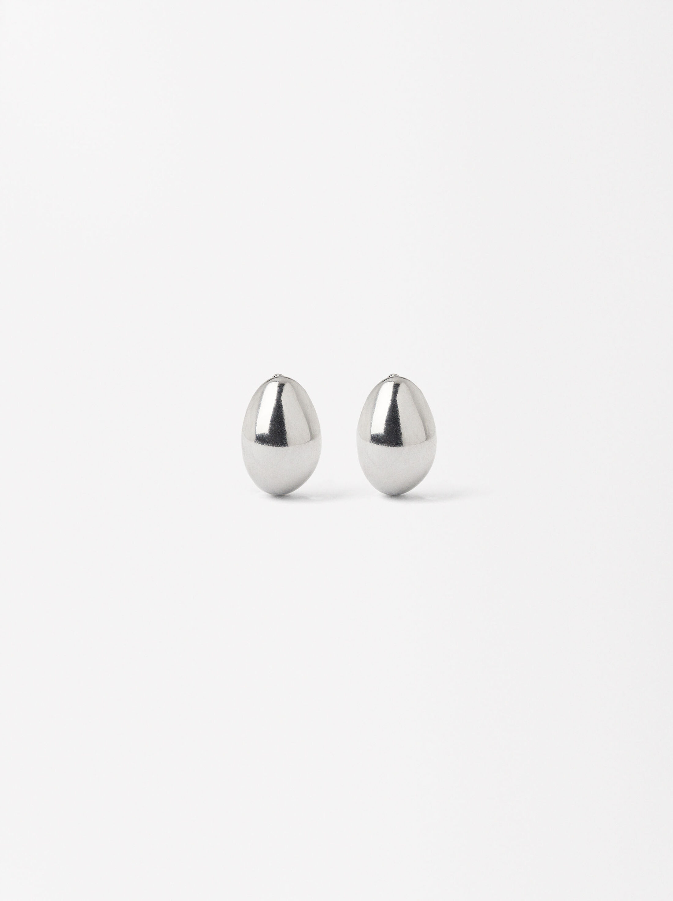 Oval earrings - stainless steel image number 0.0