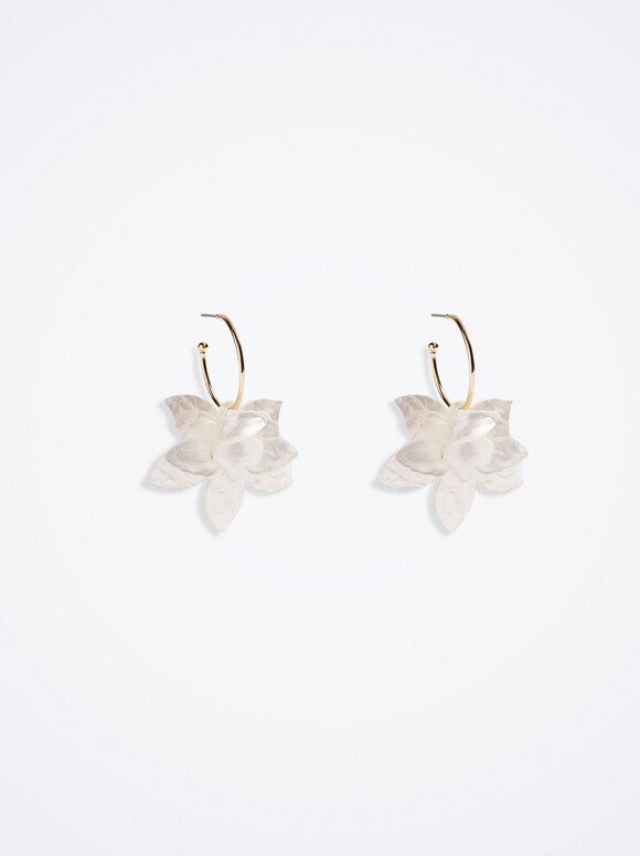 Flower Earrings, Pink, hi-res