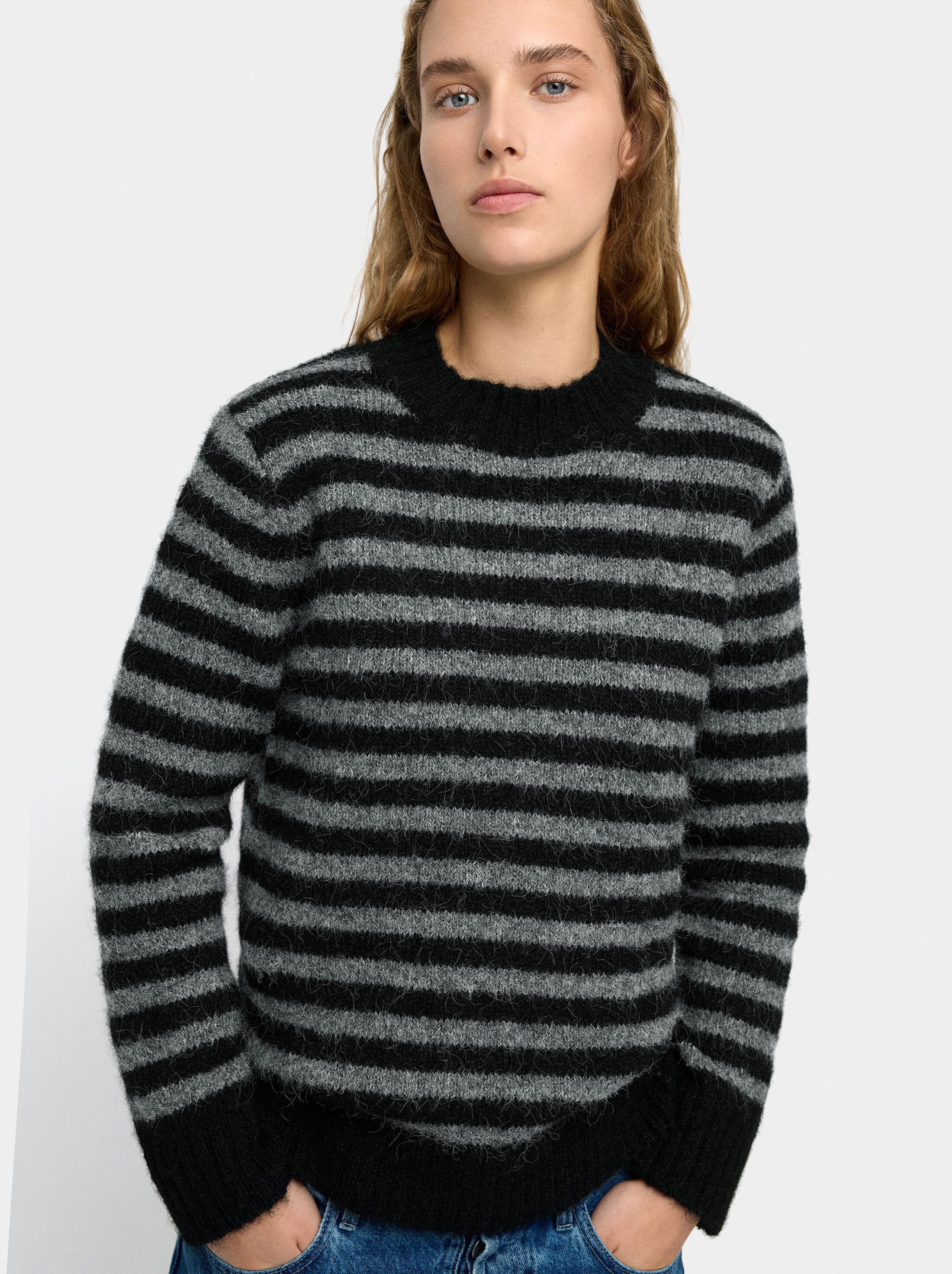 Knit sweater with stripes image number 1.0