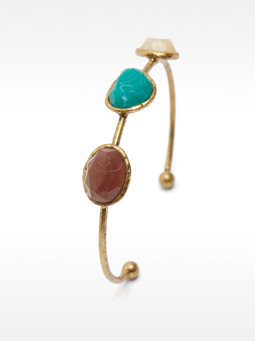 Open bracelet with stone effect details