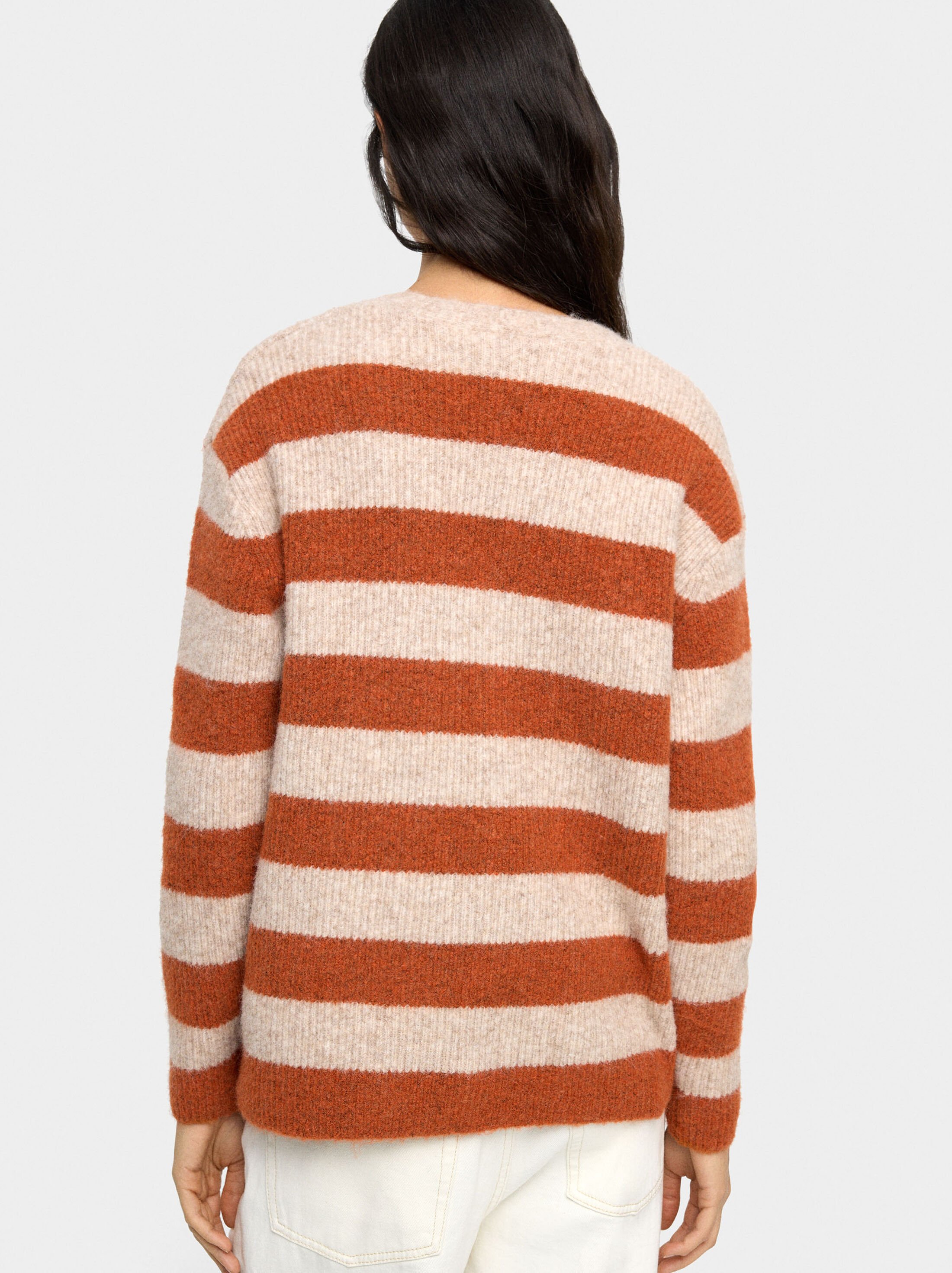 Knit cardigan with stripes image number 3.0