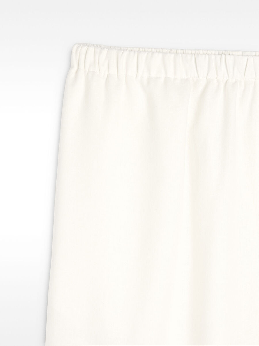 Trousers with linen elastic waistband
