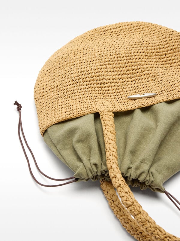Straw-effect shoulder bag 