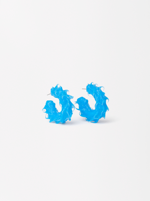 Silicone Earrings, Blue, hi-res