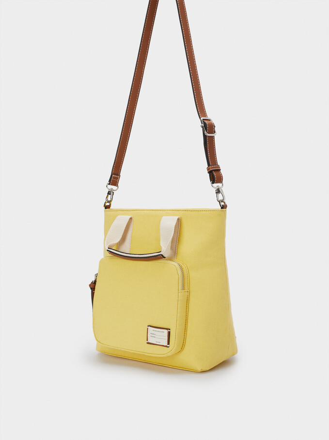 Multi-Way Canvas Backpack With Handles, Yellow, hi-res
