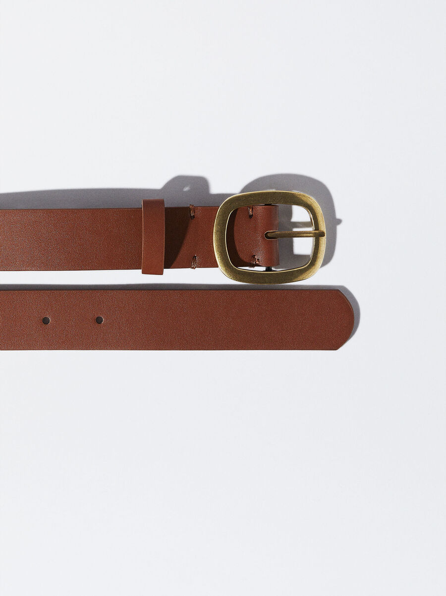 Plain belt with buckle
