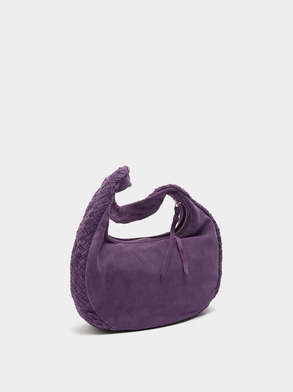 Hobo bag with braided leather